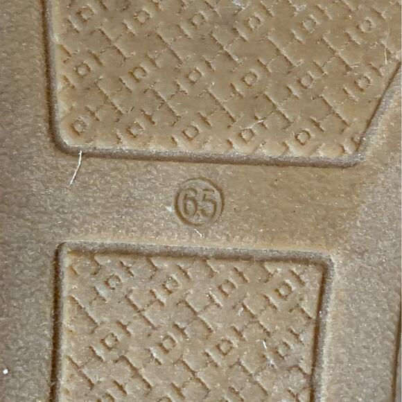 Tory Buch Poppy Canvas Patent Espadrille Flats in Pink/White/Brown - Picture 8 of 9